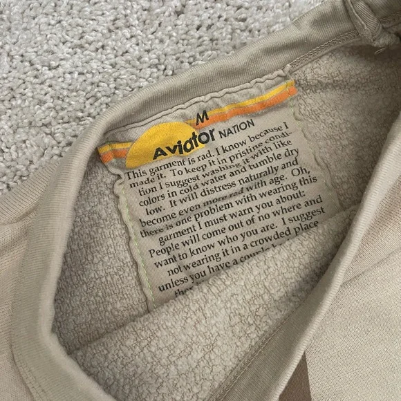 Whole Set! Aviator Nation Beige Lightning Bolt Sweat - Picture 5 of 7